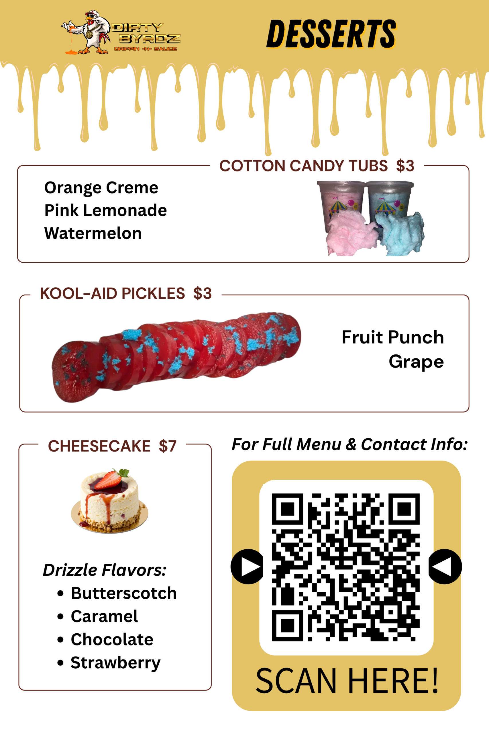 New Mobile Dessert Menu with QR Code Scan